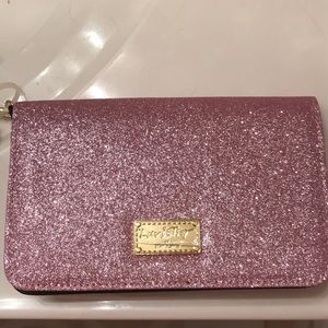 Betsey Johnson Pink Glitter Wristlet *Brand New*